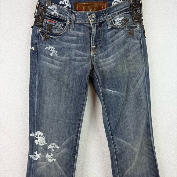 7 for all mankind bootcut skull vintage Y2K jeans 26 long - Picture 3 of 8